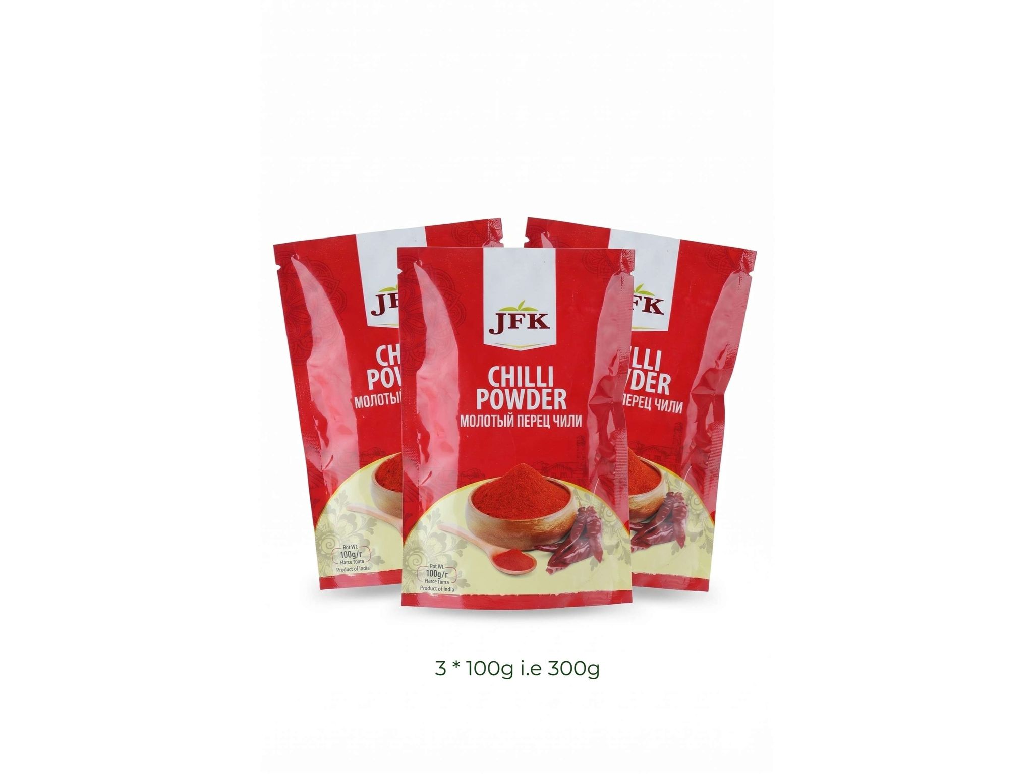JFK Lal Mirch Powder - Pack of 3, 3 x 100g