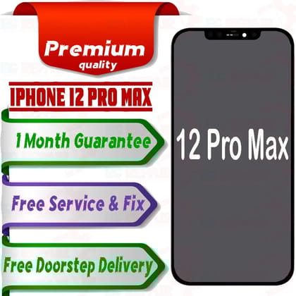 Apple iPhone 12 Pro Max  (display glass combo folder) Mobile Display LCD Screen With Touch.  Black
