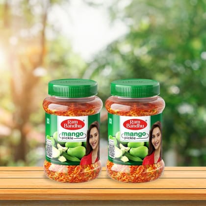Ram Bandhu Mango Pickle 350g X 2 | Pack of 2 | Brings a Tangy, Spicy Punch To Your Meals | From Handpicked Mangoes And Traditional Spices | This Pack of 2 Delivers Authentic, Mouth-Watering Flavor Every Time Ram Bandhu Mango Pickle 350g X 2 | Pack of 2 | Brings a Tangy, Spicy Punch To Your Meals | From Handpicked Mangoes And Traditional Spices | This Pack of 2 Delivers Authentic, Mouth-Watering Flavor Every Time
