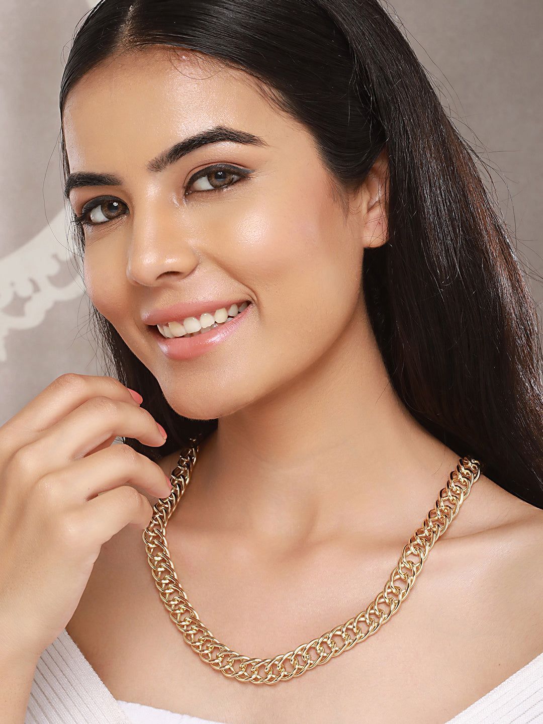 Anti-Tarnish Gold Plated Chunky Link Chain Necklace