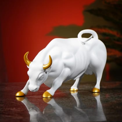 Artarium Abstract Art Bull Showpices for Living Room Charging Bull Statue Sculpture Ornament Animal Figurines for Table Decor Gifting Home Decoration Car Accessory (1 Piece) (White) Artarium Abstract Art Bull Showpices for Living Room Charging Bull Statue Sculpture Ornament Animal Figurines for Table Decor Gifting Home Decoration Car Accessory (1 Piece) (White)