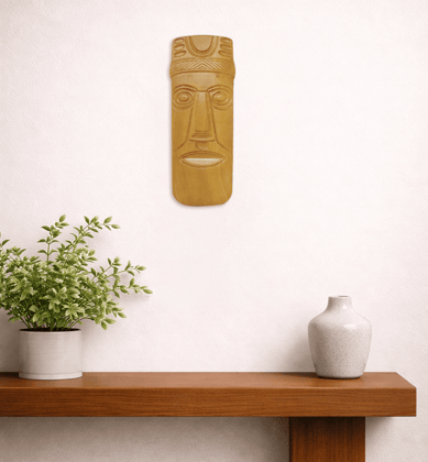 Hand-Carved Solid Teak Wood Tribal Face Mask Wall Hanging (Medium Size) Hand-Carved Solid Teak Wood Tribal Face Mask Wall Hanging (Medium Size)