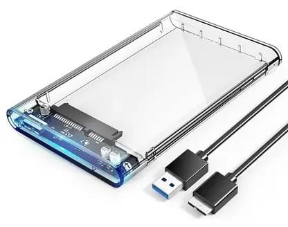 USB 3.0 Transparent Glass Laptop Casing 6.5cm (2.5 Inch) HDD/SSD Enclosure Case Cover SATA
