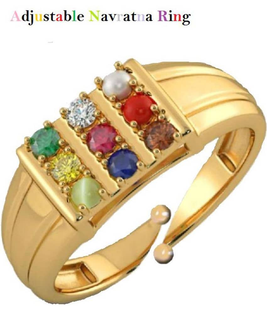 Navratna/Navgrah Panchdhatu Ring Natural Nav Stone ADJUSTABLE Ring
