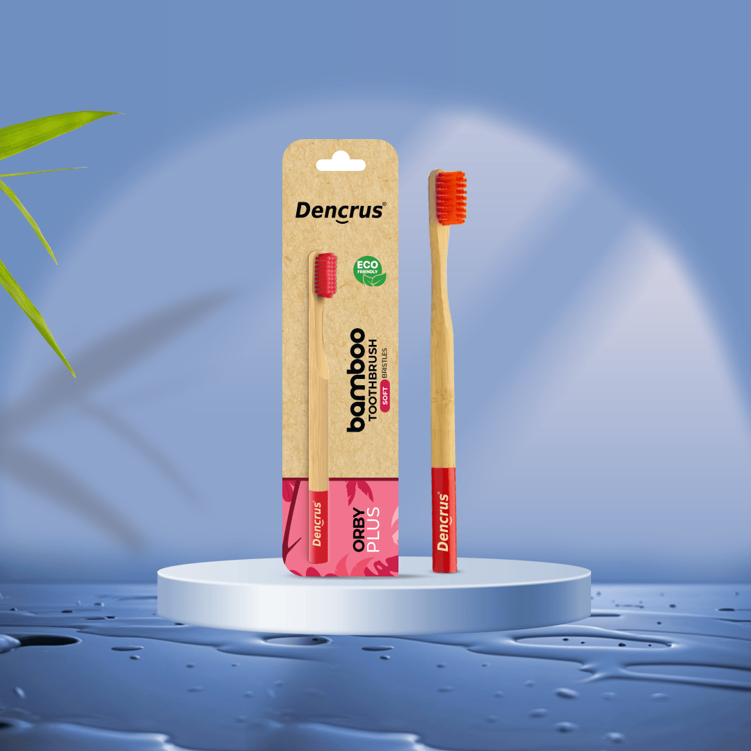 Orby Plus Bamboo Toothbrush – Extra Soft Bristles & Gum Care (Red)