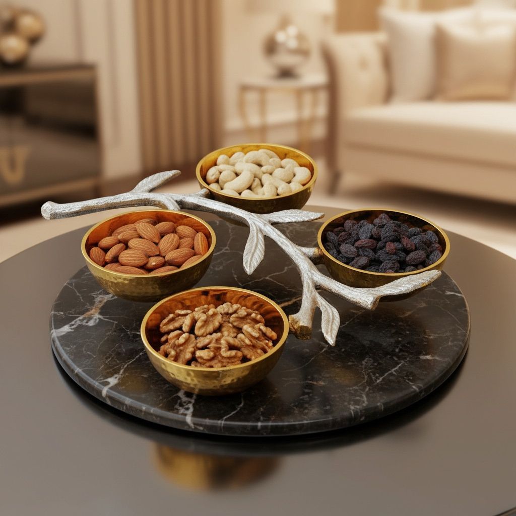 Aluminium Decorative 4 Bowl Set Platter (AMAS3196/12)