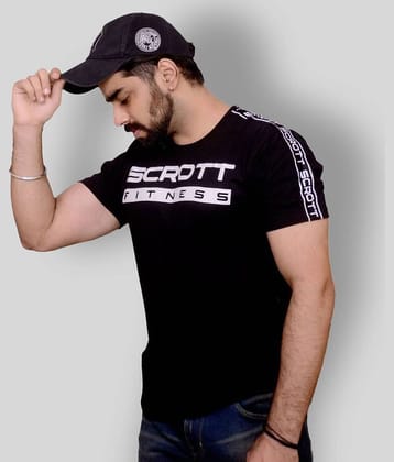Scrott Merchandise Pack of 1 Cotton Slim Fit Men's T-Shirt ( Black )