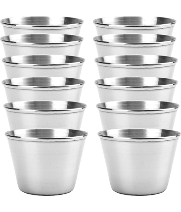 HomePro - Sauce Cup Stainless Steel Chip&Dip Bowl 75 mL ( Set of 12 )