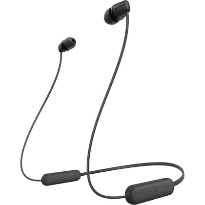 Sony WI-C100 Wireless Headphones with Customizable Equalizer for Deep Bass & 25 Hrs Battery, DSEE-Upscale, Splash Proof, 360RA, Fast Pair, in Ear Bluetooth Headset with Mic for Phone Calls (Black) Sony WI-C100 Wireless Headphones with Customizable Equalizer for Deep Bass & 25 Hrs Battery, DSEE-Upscale, Splash Proof, 360RA, Fast Pair, in Ear Bluetooth Headset with Mic for Phone Calls (Black)