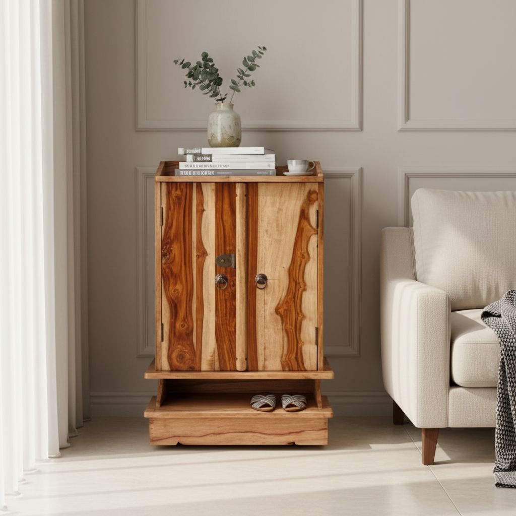 Indian Side Storage Cabinet-Wood Side Board