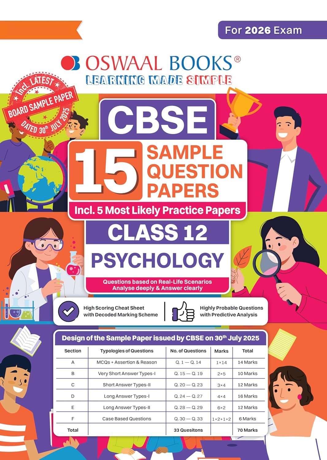 Oswaal CBSE 15 Sample Question Papers Class 12 Psychology for 2026 Board Exam (As per CBSE Sample Question Paper issued on 30 July 2025)-oswaal12sppsyc15 [Paperback] Oswaal