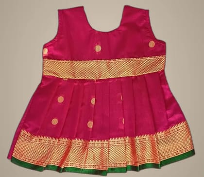 MOM AND ME FASHION Pink Cotton Frock (2-3 Years) | Premium Elegant Design | Festive Wear