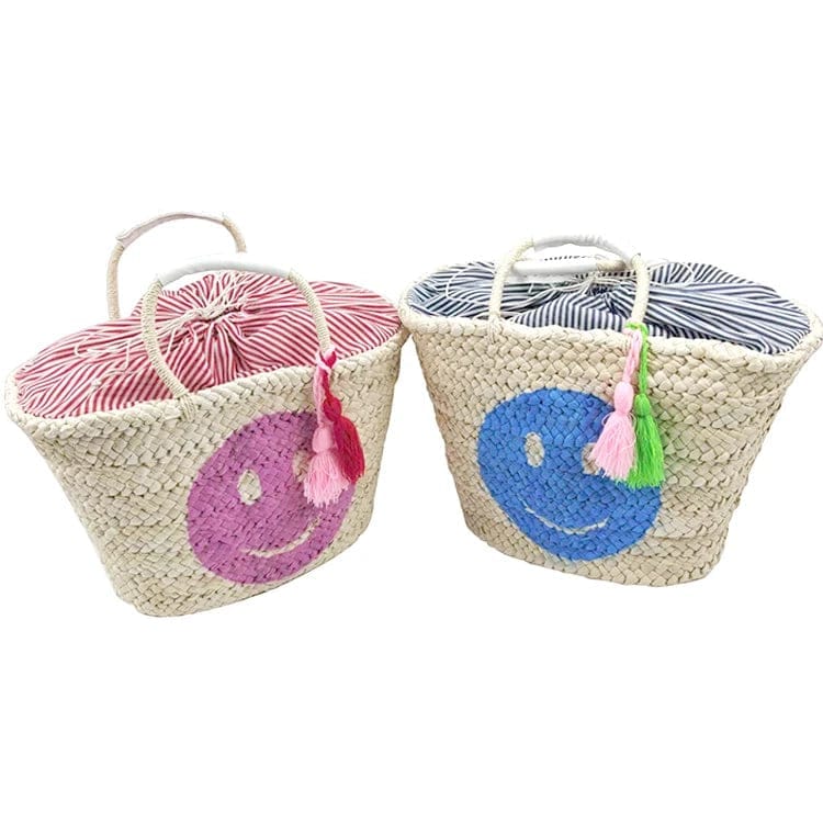 Eco Friendly Womens Ladies Degradable Corn Husk Hand Knitted Large Summer Beach Straw Handbag Tote Bag with Tassel