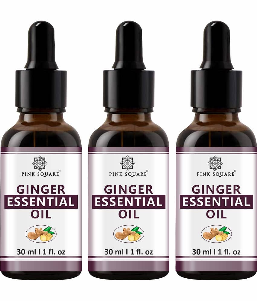 pink square 100% Pure Ginger Essential Oil For Belly,Thighs & Reduce Fat Shaping & Firming Oil 30 mL Pack of 3