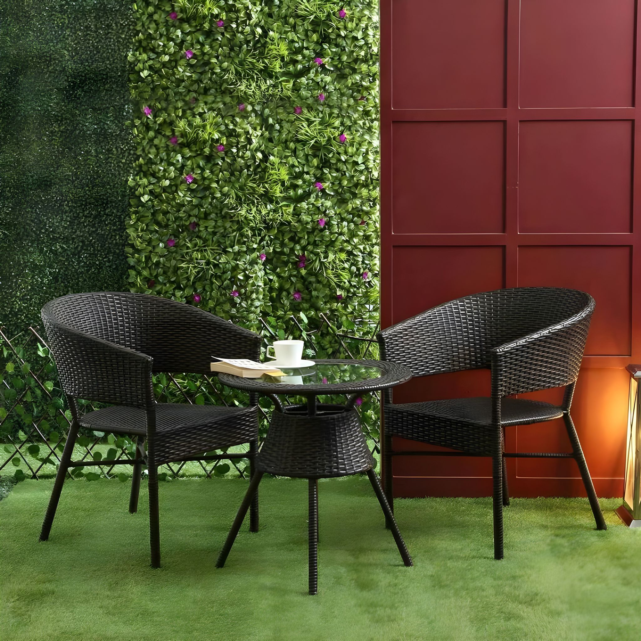 OUTDOOR PATIO SEATING SET 2 CHAIRS AND 1 TABLE SET