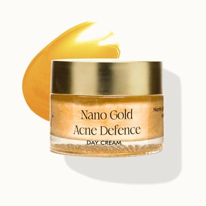 Vedicderm Nano Gold Acne Defence Cream With Curcumin Extract & Rose Hydrosol I Anti-Acne, Anti-Inflammatory Face Cream for Clear & Healthy Skin I 50g