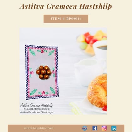 Hand Block–Printed Floral Cotton Placemats 