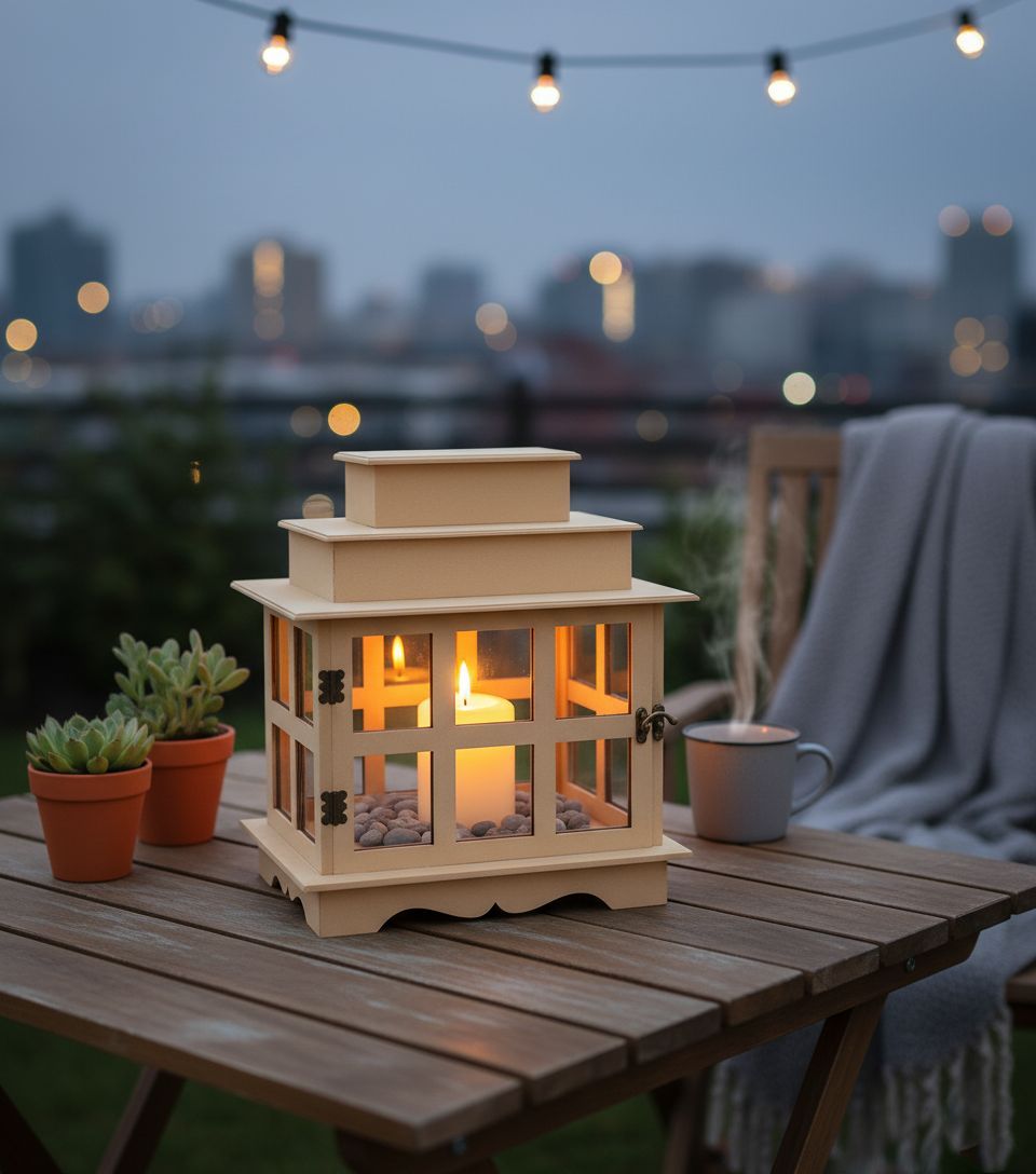 Dbeautify's MDF Rectangular Lantern Candle Holder