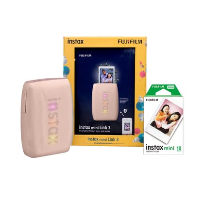 Fujifilm Instax Mini Link 3 Smartphone Photo Printer Starter Kit, Rose Pink Fujifilm Instax Mini Link 3 Smartphone Photo Printer Starter Kit, Rose Pink - Rose Pink