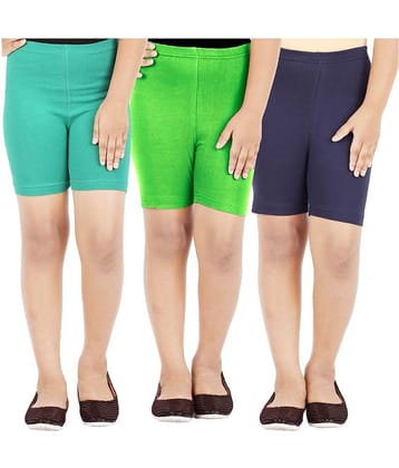 LULA Pack of 3 Girls Cotton Blend Cycling Shorts ( Multicolor )