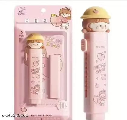 Retractable Rubber Stick Eraser for Students & Kids Adorable,Peach Blossom party, cartoon cute push pull eraser (Pack of 1) Perfect for School, Crafts & Homework Retractable Rubber Stick Eraser for Students & Kids Adorable,Peach Blossom party, cartoon cute push pull eraser (Pack of 1) Perfect for School, Crafts & Homework