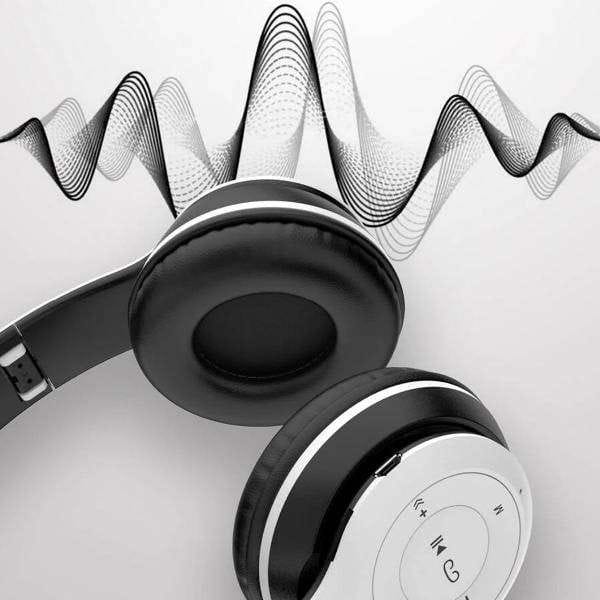 Wireless Bluetooth Headphones P47 Foldable Over Ear Deep Bass Gaming Sports Headset White