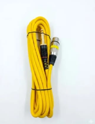 Professional Mic Cable 3-pin Xlr Female to 6.35mm Jack (15ft)| Studio & Dj Audio Cable 6.35mm to 3-pin Xlr Female Audio Microphone Cable(yellow,15ft)