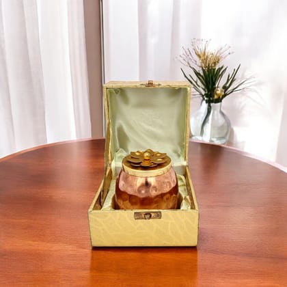 Handcrafted Copper Jar with Lid Handcrafted Copper Jar with Lid