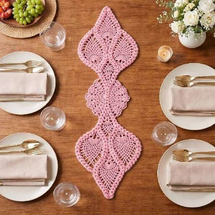 Pink Crochet Table Place Mat