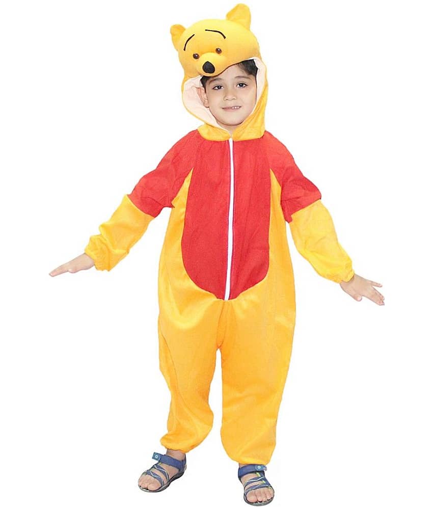Kaku Fancy Dresses Cartoon Costume -Yellow, 5-6 Years, For Boys & Girls