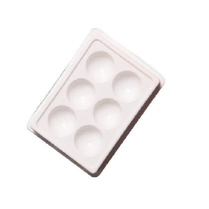 Elecsera Facial Cosmetic 6 Cups Tool Tray Plastic Washable For Salon White Tray