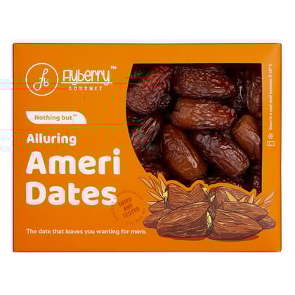 Flyberry Gourmet Ameri Dates (Khajoor/Khajur) 800g  | 100% Natural | Rich in Calcium, Iron and Potassium | Instant Energy