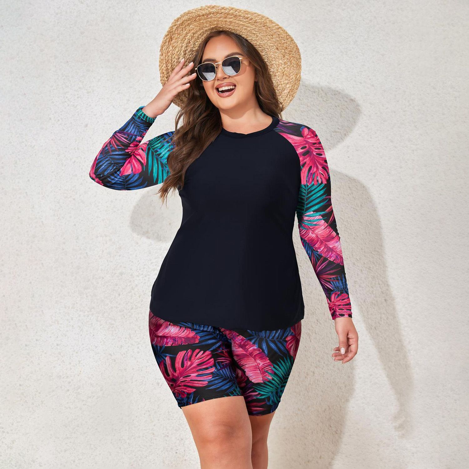 LOVEBIRD Plus Size Swimwear XSW9917 Full Sleeves