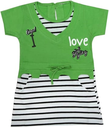 Zadmus Baby Girls 100% Cotton Frocks ( Green )