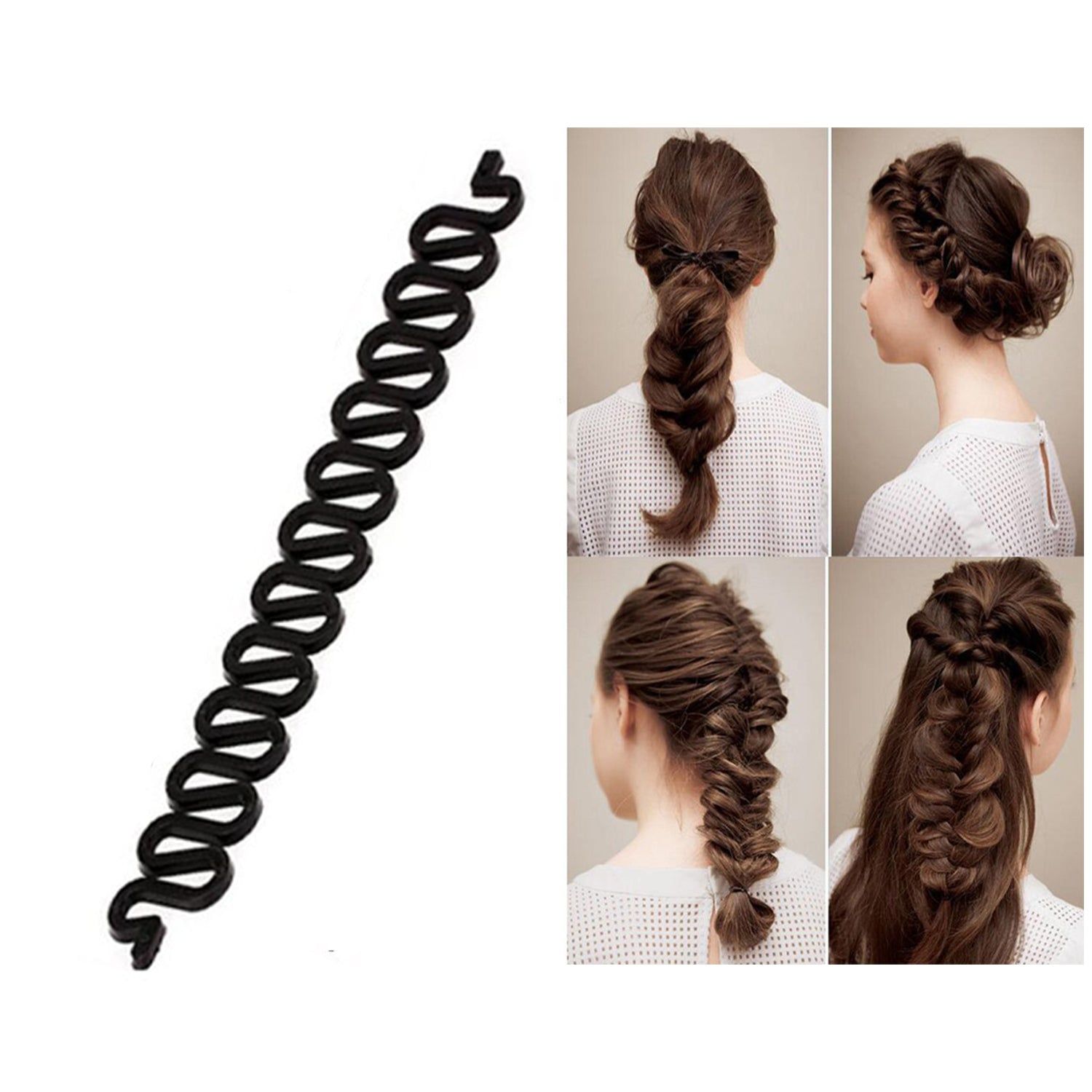 Fishbone Bun Maker widely used by women’s for making their hair looks like a fish tail and all and it used in many kinds of places like household, parlours etc., Hair accessories