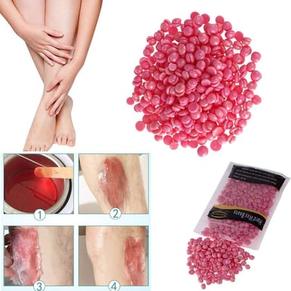 Elecsera Hard Body WaxBeans Bag Removal Cream Wax Beans Depilatory BodyHair Epilation Removal,100gm(Pink) Multicolour