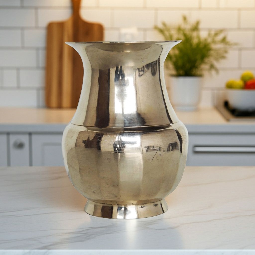 Pure Brass Lota Amkhora No. 8 , 1 Ltr. (ZMAS505 H)