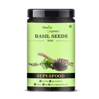 ManHar Organics Raw Basil Seeds 550gm for Weight management ManHar Organics Raw Basil Seeds 550gm for Weight management