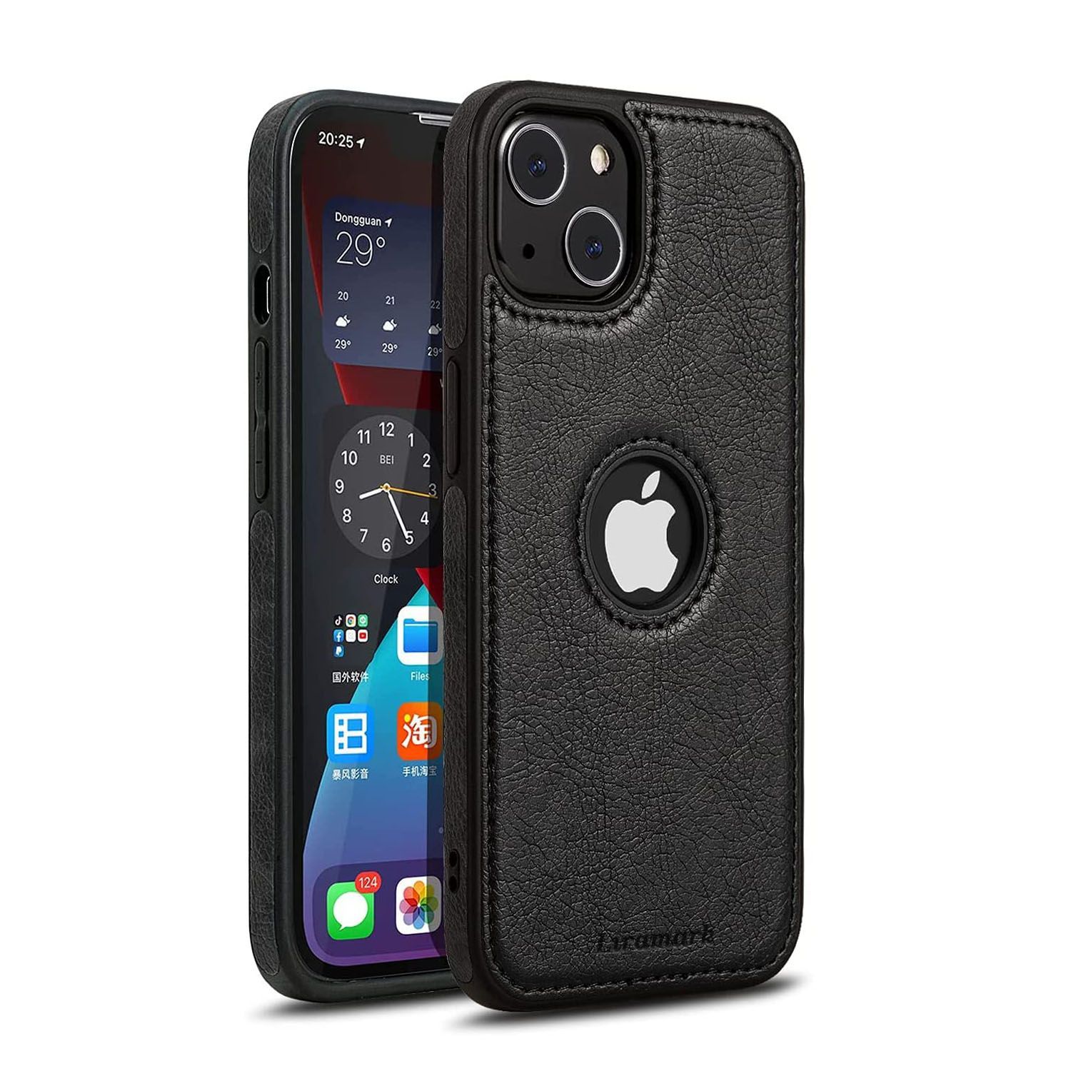 LIRAMARK PU Leather Flexible Back Cover Case Designed for Apple iPhone 13 (6.1 Inch)