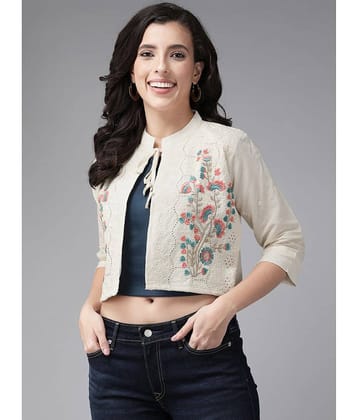 Aarika - Cotton Off White Ethnic Jacket