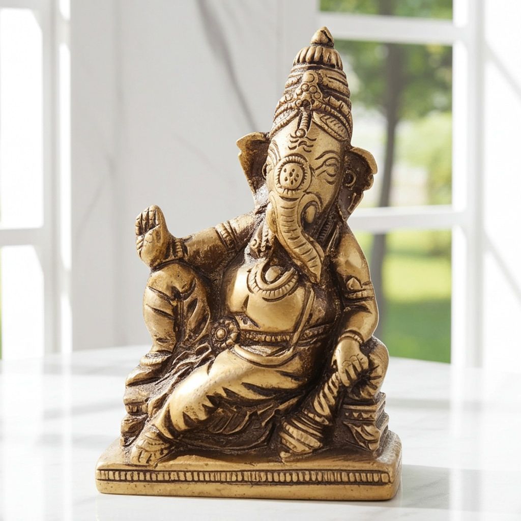 Brass Showpiece Ganesh Ji Statue (BSMAS1270 C)