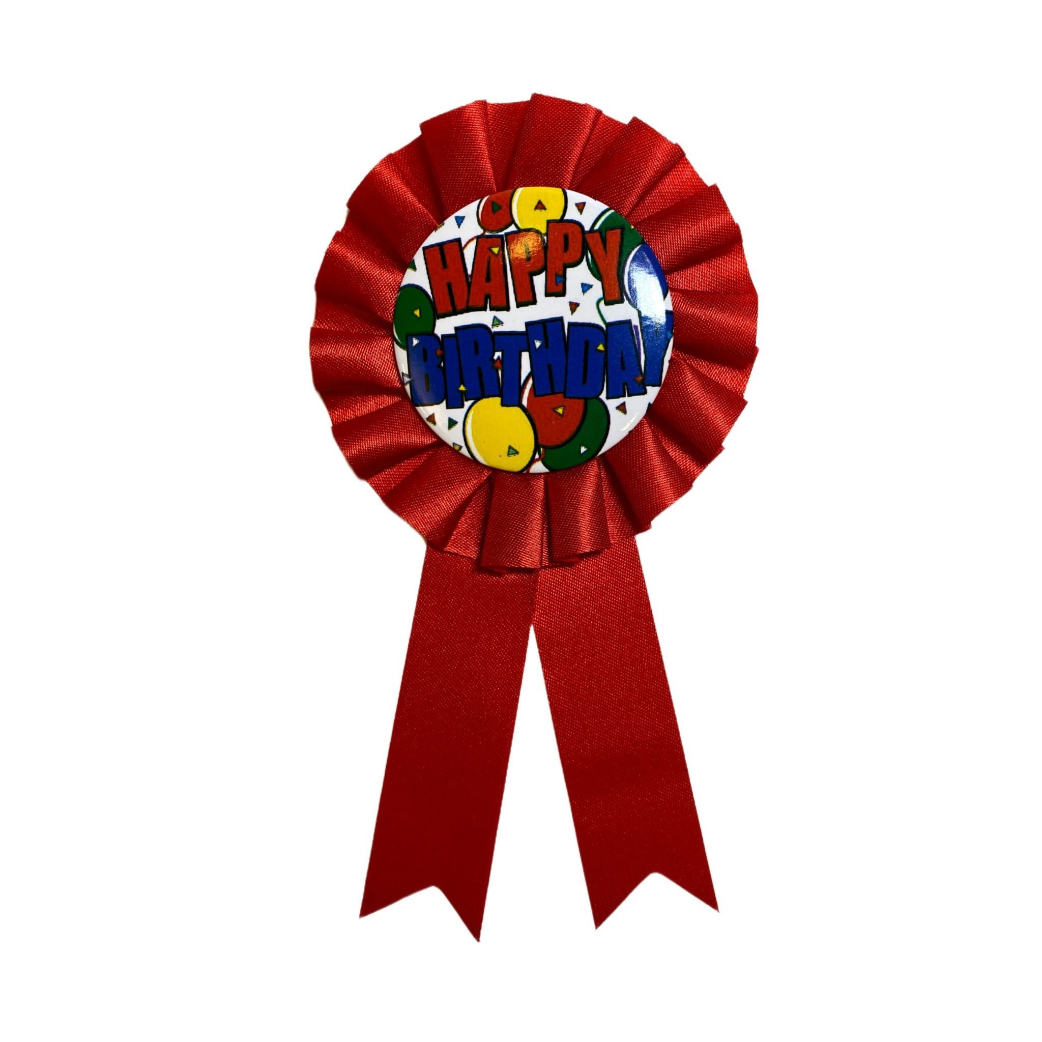 Happy Birthday Award Ribbon Red - 1PC