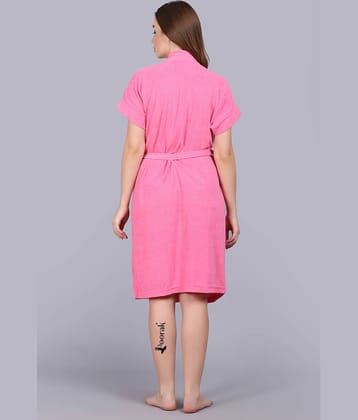 Poorak Pink Free Size Bathrobe ( Pack of 1 )