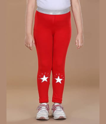 StyleStone Pack of 1 Girls Lycra Leggings ( Red )