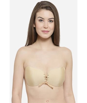 HINGOL Satin Lightly Padded Women's Stick on Bra ( Khaki ) Wire Free Stick-On Bra