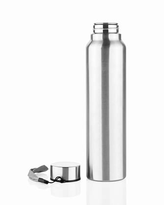 Denzcart DC Home Products Stainless Steel Water Bottle, 1000 ML, Silver Matt, Perfect for Schooling, Office, Hiking, Tracking, Travelling, Daily Use, Single Wall Fridge Water Bottle