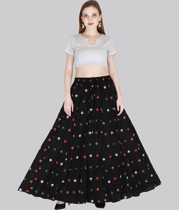 Sttoffa Black Rayon Women's Broomstick Skirt ( Pack of 1 )