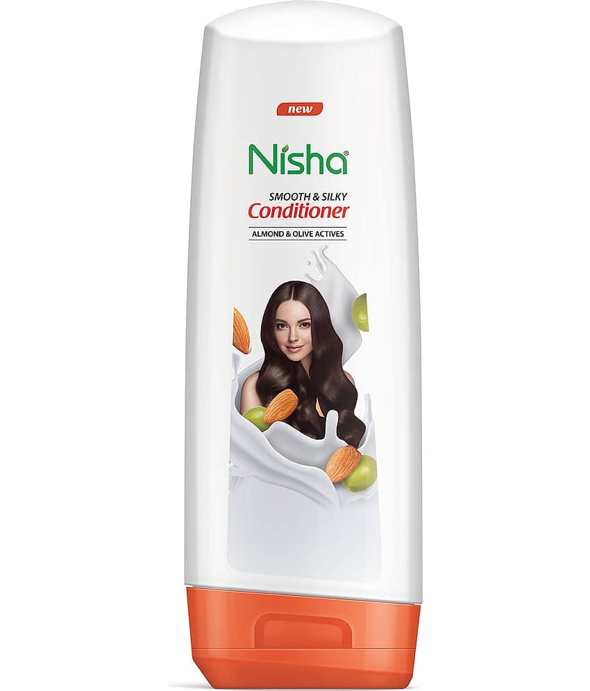 Nisha Hair Conditioner 180ml Bottle, Smooth & Silky Conditioner with Almond and Olive Actives for Dry and Frizzy Hair