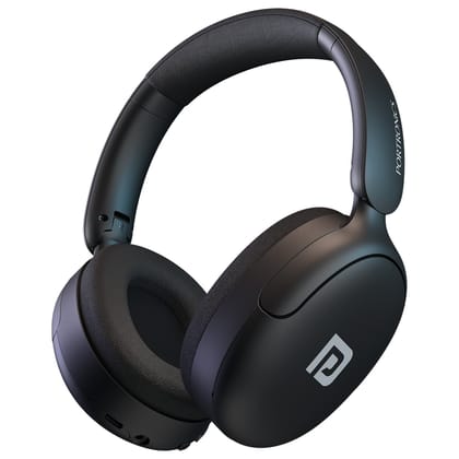 Portronics Muffs M5 Quad Mic, Powerful Bass, Adjustable Fit,  Type C Fast Charging