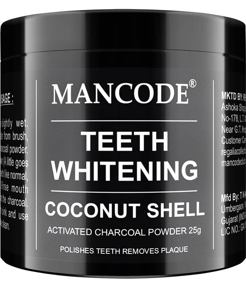 Mancode Charcoal Teeth Whitening Powder ,Enamel Safe & Effective Teeth Whitener Solution ,25 g (Pack of 1)